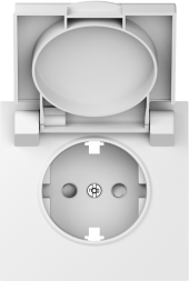 Donel S08 матовый белый накладка для розетки Schuko с заземлением, с крышкой, 16A 250 В~, серия DB, DS45433