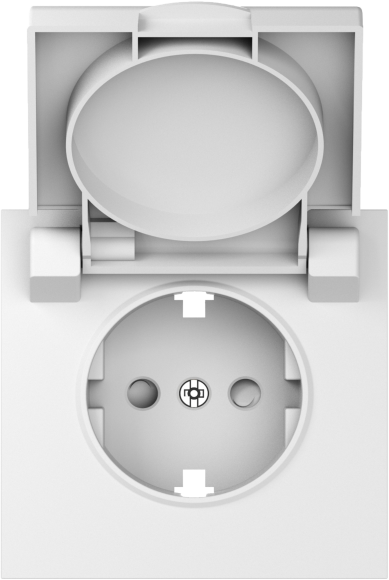 Donel S08 матовый белый накладка для розетки Schuko с заземлением, с крышкой, 16A 250 В~, серия DB, DS45433