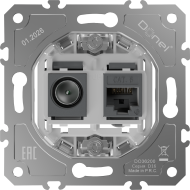Donel D16  Механизм розетки RJ45 cat.6/ClassE-8 + TV простая 0-2400 МГц, DO36200