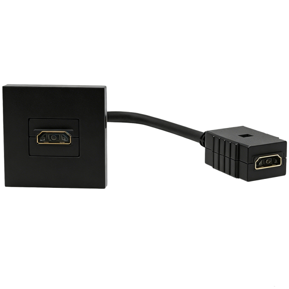 Donel Розетка HDMI, 2мод., черн. (45х45мм), с соединительным шнуром 15см, серия (тип) DEC, DECF29AN2LC Donel Розетка HDMI, 2мод., черн. (45х45мм), с соединительным шнуром 15см, серия (тип) DEC, DECF29AN2LC