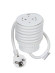 Donel Розеточный блок 2K+З + USB-C PD 30Вт, отделка под белый металл, длина кабеля: 1,5 м, DDSBC2W-1PSW1UWC