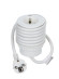 Donel Розеточный блок 2K+З + USB-C PD 30Вт, отделка под белый металл, длина кабеля: 1,5 м, DDSBC2W-1PSW1UWC