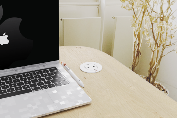 Donel Розеточный блок 2K+З + USB-C PD 30Вт, отделка под белый металл, длина кабеля: 1,5 м, DDSBC2W-1PSW1UWC