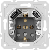 Donel механизм розетки Schuko 16А 250 В~ с зарядным устройством USB A+C, 5V/3A, мощность 20W, на винтах, предназначен для монтажных коробок глубиной не менее 60 мм., серия DB, DB19900