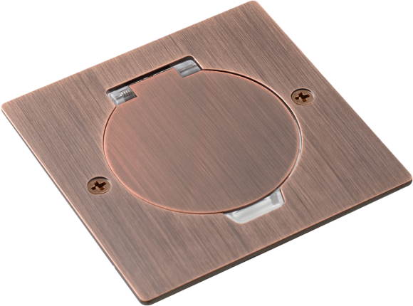 Donel Лючок Surface 2 мод. (1 мод. 45х45 мм.), круглая крышка, красная медь, IP44, DFB2MRRRC