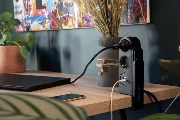 Donel Розеточный блок с клипсой 2х2К+З + 2 USB (А+С) PD 20Вт, цвет черный, длина кабеля: 1,5 м, DDSBC6ANC-2PSAN2UANC