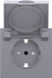 Donel S08 серый графит накладка для розетки Schuko с заземлением, с крышкой, 16A 250 В~, серия DB, DS45459 Donel S08 серый графит накладка для розетки Schuko с заземлением, с крышкой, 16A 250 В~, серия DB, DS45459