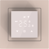 Donel Термостат с датчиком пола, программируемый с Wi-Fi , 16 A, 45*45 мм. стекло кашемир, серия DTEF, DTEF45C-WiFi