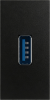 Donel Розетка информационная USB для передачи данных, 1мод., черн. матовая (22.5х45мм), USB3.0, серия (тип) DEC, DECF21DANM
