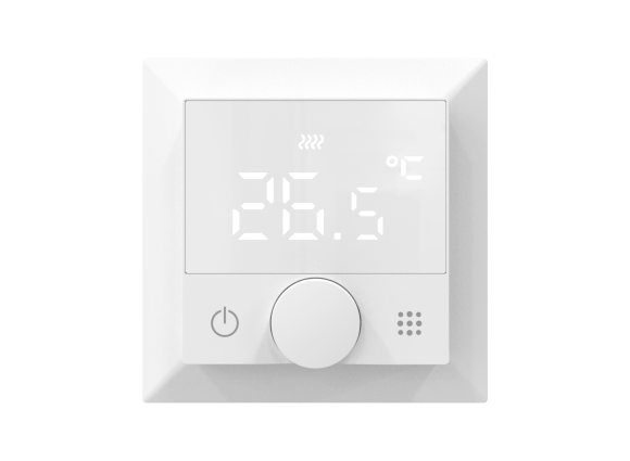 Donel Термостат с датчиком пола, программируемый с Wi-Fi , 16 A, 55*55 мм.белый, ручка настройки,серия DTEF, DTEF16WA-WiFi