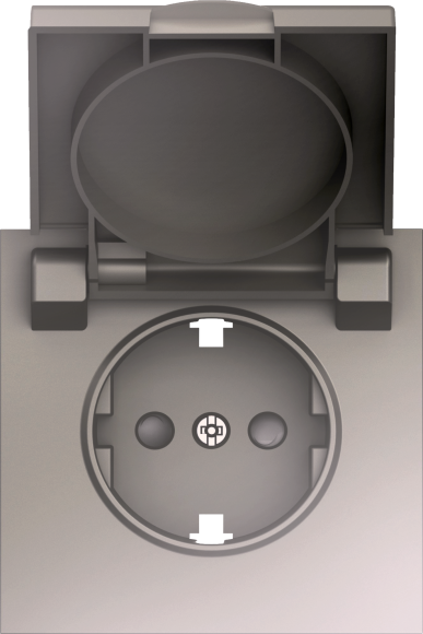Donel S08 шампань накладка для розетки Schuko с заземлением, с крышкой, 16A 250 В~, серия DB, DS45451