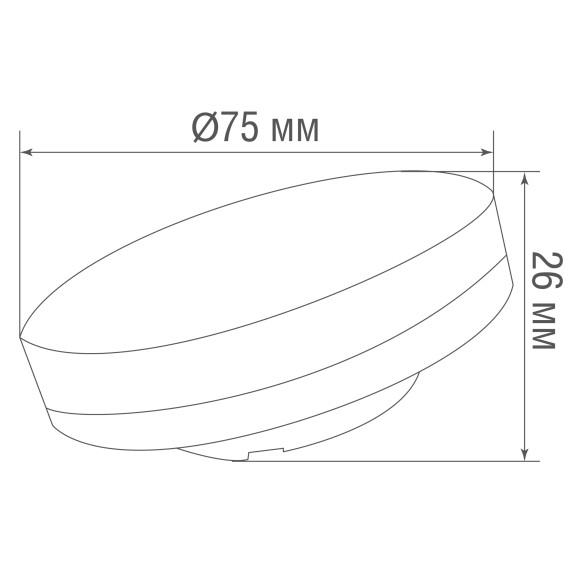 Donel, Светодиодная лампа 9Вт, 220В, GX53, 3000K, 765Лм, Ra>80, 110°, D75хH26мм, Dim Triac, Серия: DN03, DN03007W9GX53Dim