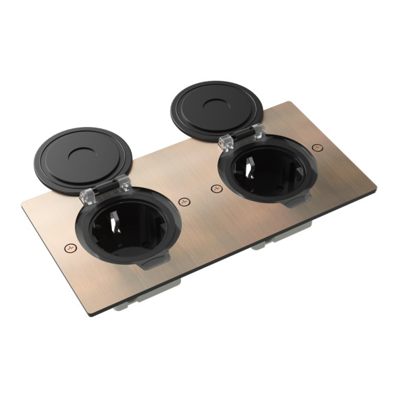 Donel Лючок Surface 4 мод. (2 мод. 45х45 мм.), круглая крышка, красная медь, IP44, DFB22ZMRRC