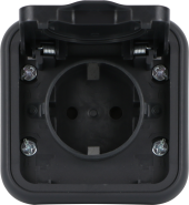 Donel W55 Рамка с крышкой для скрытой установки розетки одиночный, антрацит, IP55, серия (тип) DIP55, DIP62028