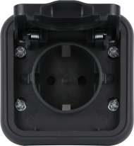 Donel W55 Рамка с крышкой для скрытой установки розетки одиночный, антрацит, IP55, серия (тип) DIP55, DIP62028