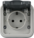 Donel W55 Рамка с крышкой для скрытой установки розетки одиночный, серый, IP55, серия (тип) DIP55, DIP62040