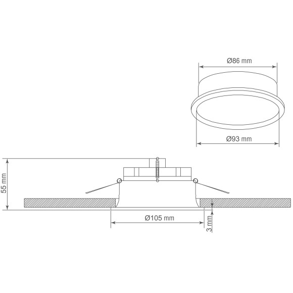Donel, св-к встроенный, цвет БЕЛЫЙ, D105xH33мм, под лампу GX53, IP20, серия: DN15, DN15009R1W