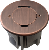 Donel Лючок Surface 2 мод. (1 мод. 45х45 мм.),  круглый, круглая крышка, красная медь, IP44, (с уст. набором, DFB2ZRRC