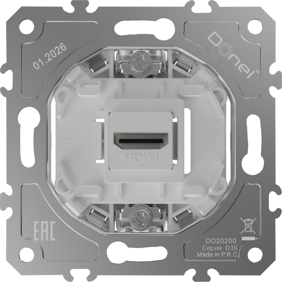 Donel D16  Механизм HDMI 2.0a, разъем Type A 180° 4K  Full HD @ 60 Hz 3D, HDR, DO20200