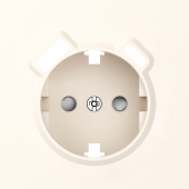 Donel S08 матовый кремовый накладка для розетки Schuko с зарядным устройством USB A+C,  со шторками 16A 250 В~,серия DB, DS22931