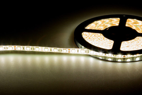 DONEL Светодиодная лента SMD, 14,4W/m, 3000K, 1080 Lm/m, DC24V, CRI>95, IP65, уп. 5 м, серия DN8SSL, DN18287WWRA95IP65