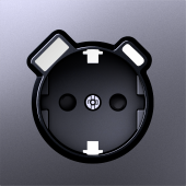 Donel S08 сталь накладка для розетки Schuko с зарядным устройством USB A+C,  со шторками 16A 250 В~,серия DB, DS22937