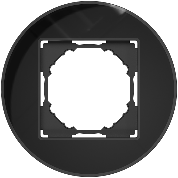 Donel A07 Natural Round Стекло Чёрное рамка 1-я, серия DB, DERN211BG