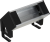 Donel Настольный розеточный блок Sharpdesign  4 мод. (2 мод. 45х45), алюминий, черные заглушки, DDSB4SHDALAN